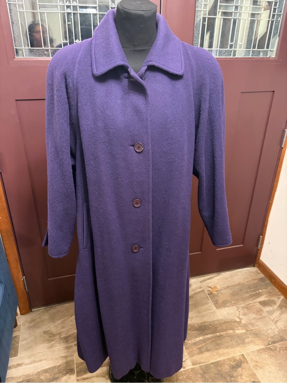 ๐งฅVintage Lafayette 148 NY Purple Long Wool Overcoat